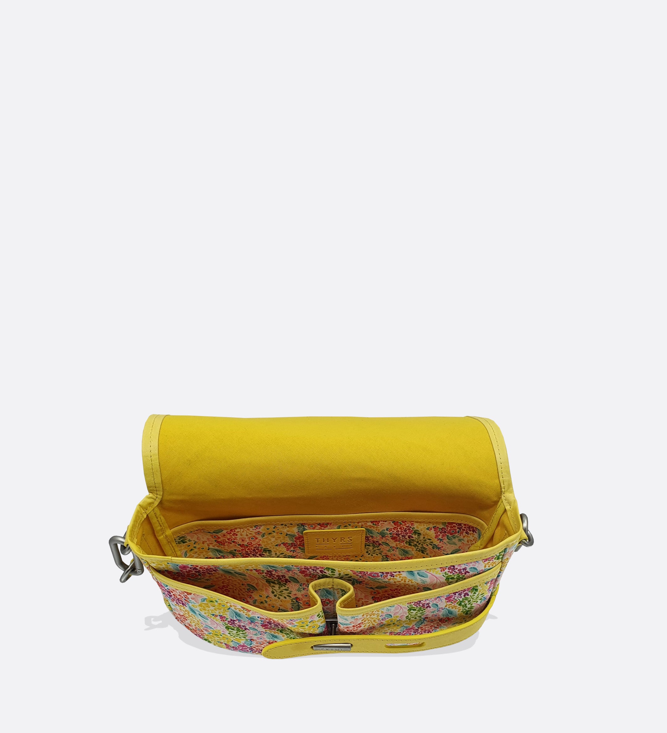 Petite besace made in France tissu fleurs jaune