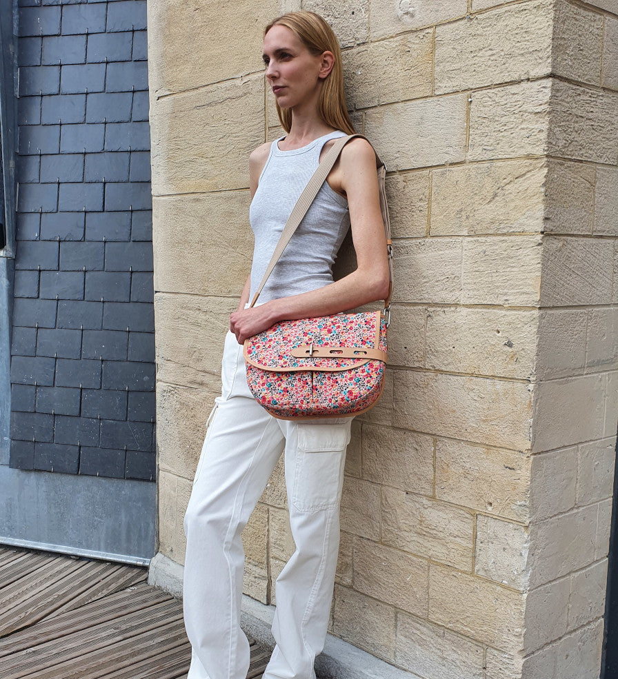 Besace M fleurs fabrique en France THYRS