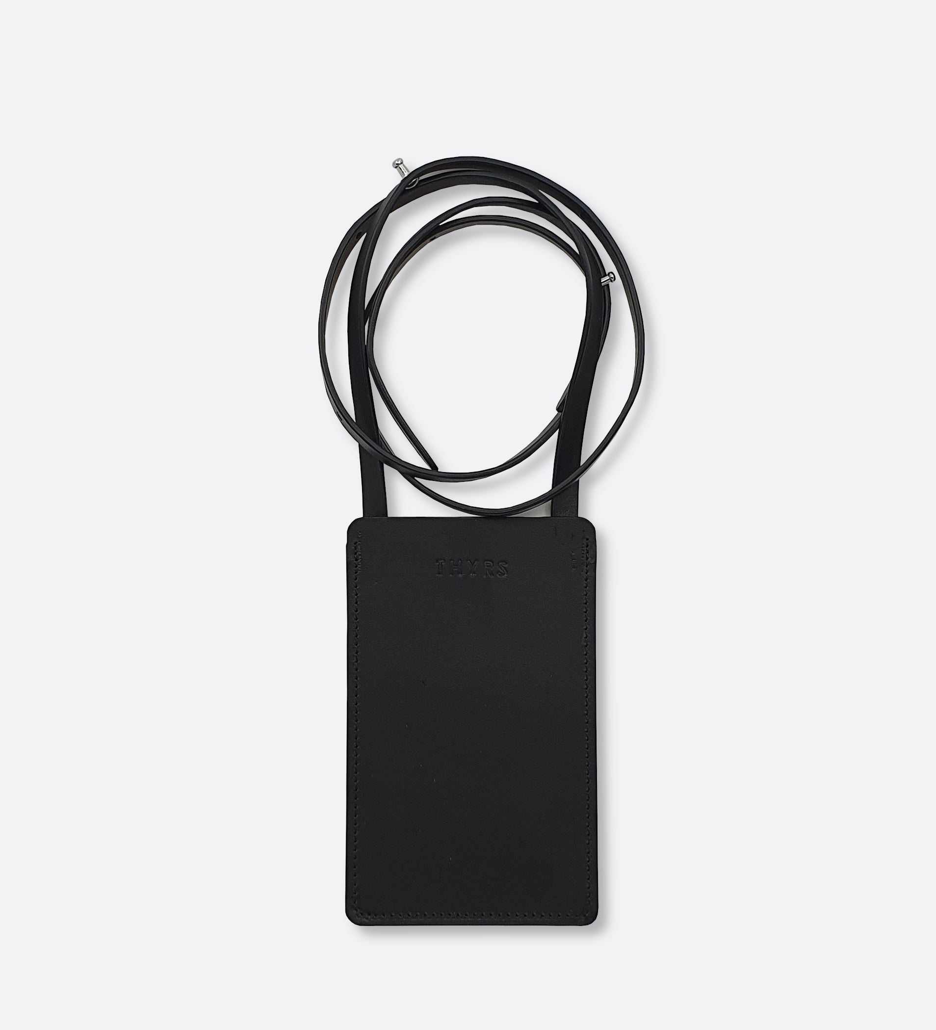 Porte-téléphone noir fabriqué en France THYRS face