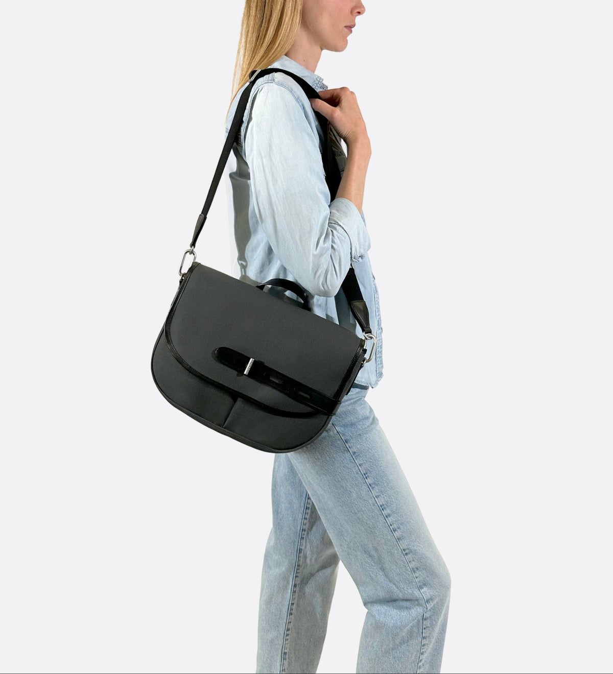 Moyenne besace Made in France gris THYRS 