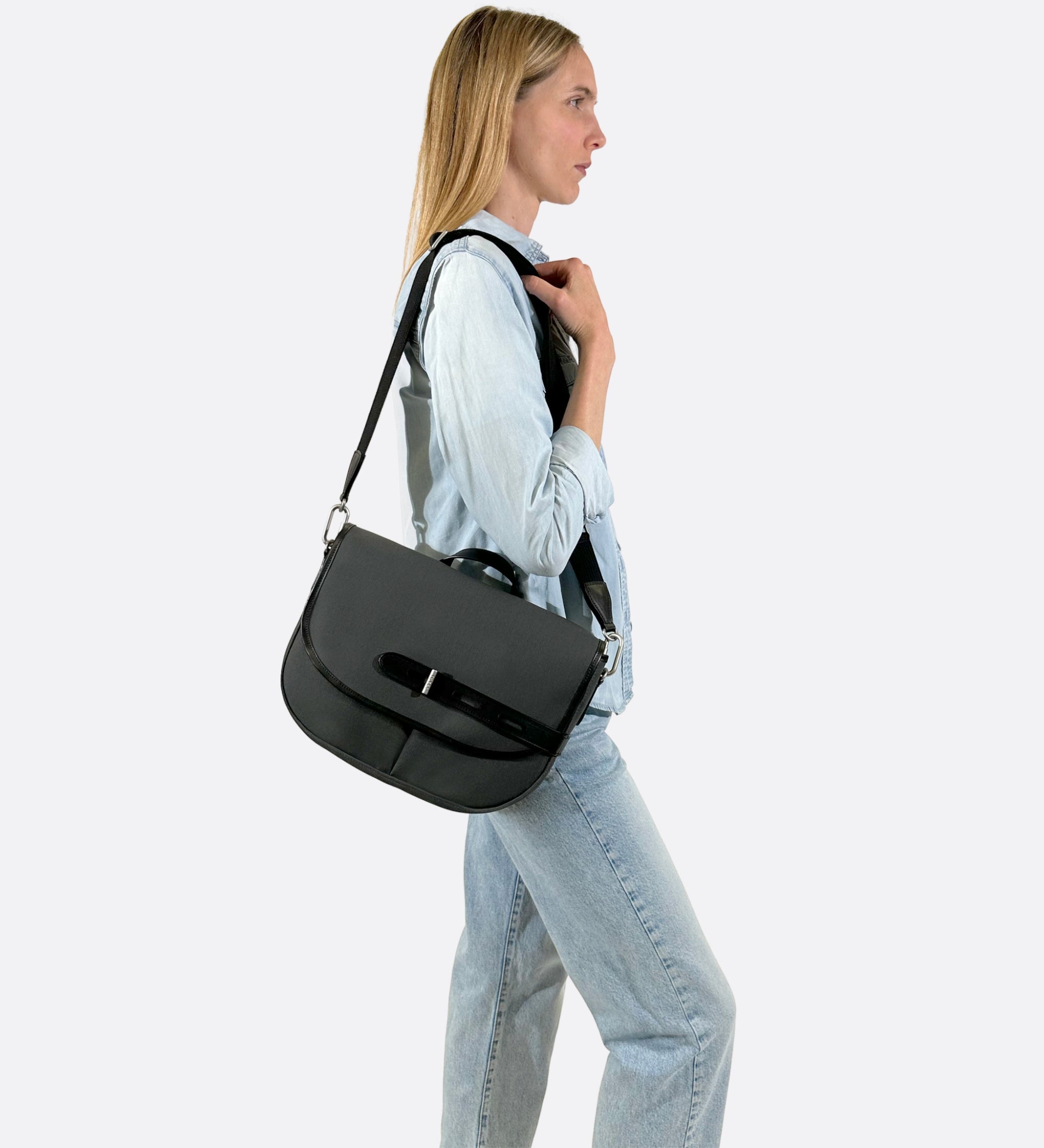 Moyenne besace Made in France gris THYRS 