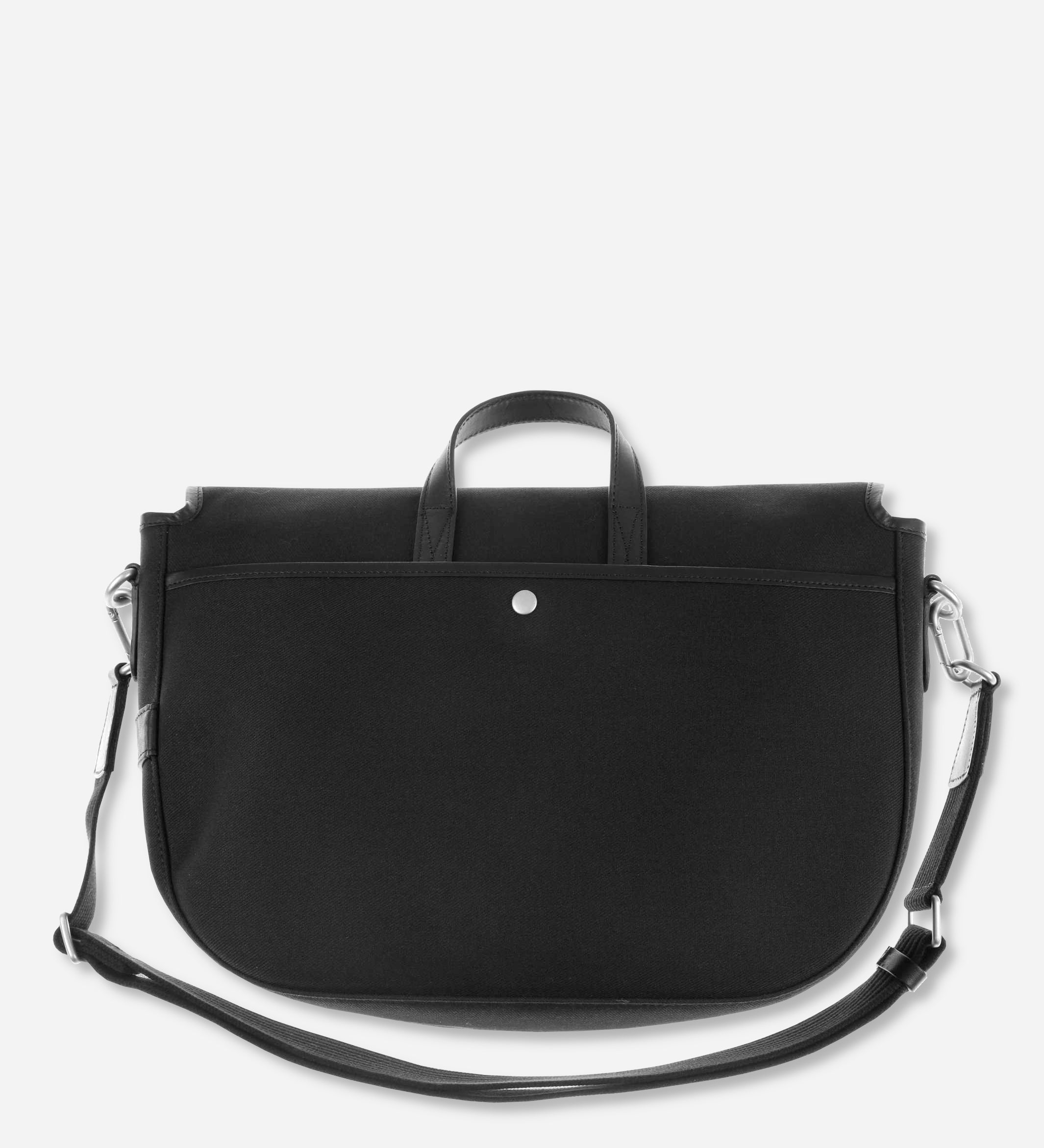Besace double twill L, noir, fabriquée en France