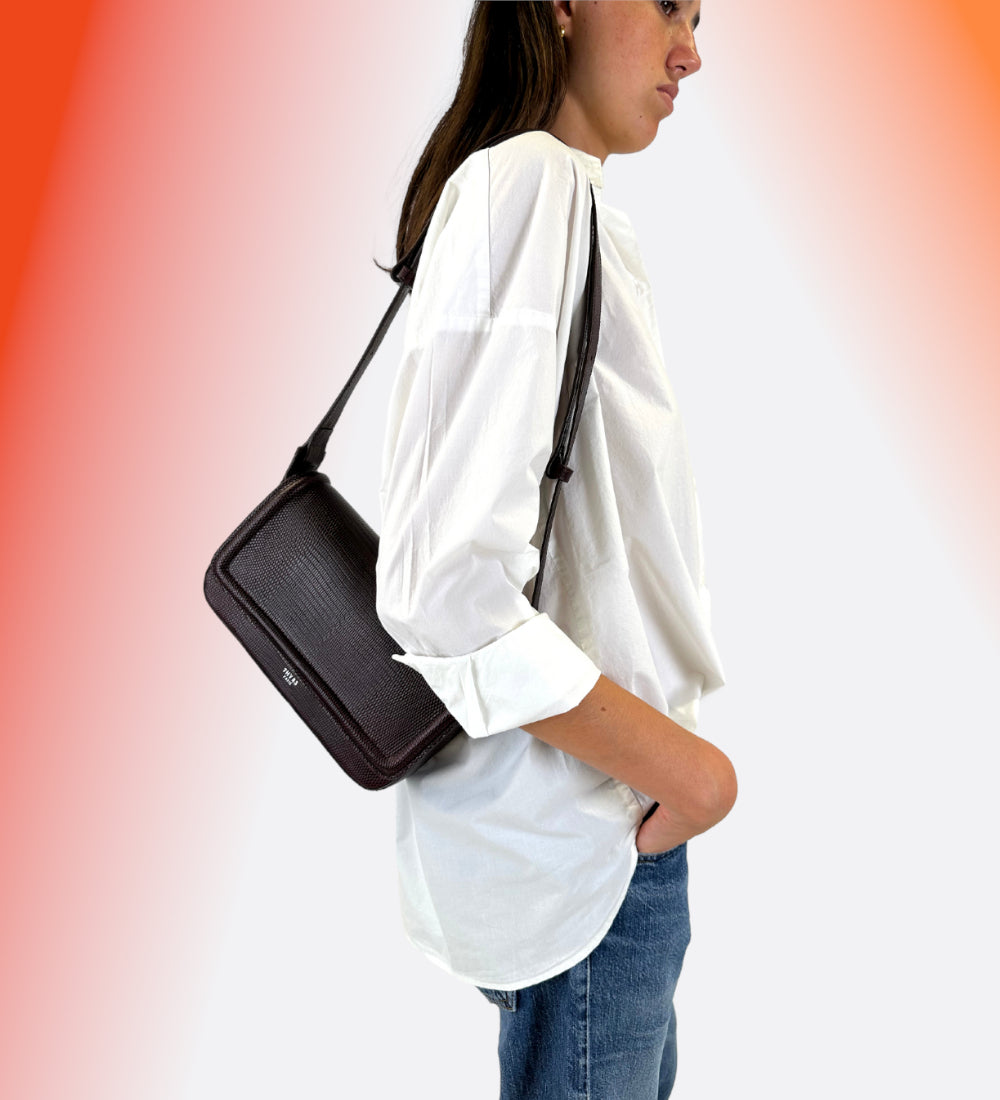 Sac NINE baguette embossé lézard