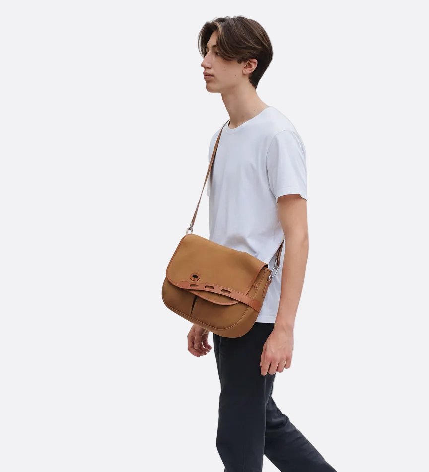 Umhängetasche aus doppeltem Twill | L