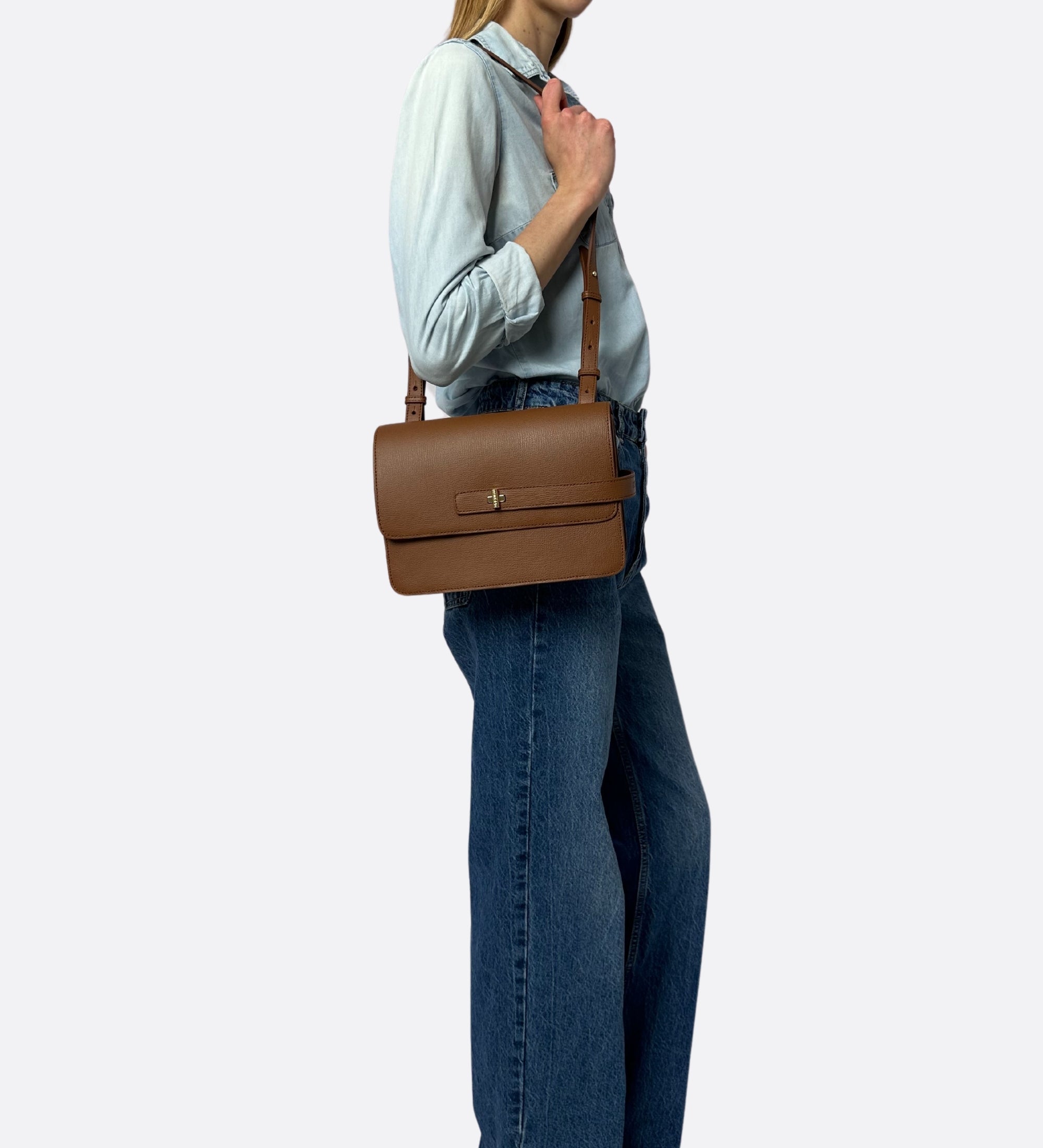 Sac Lalou cuir grainé caramel, THYRS