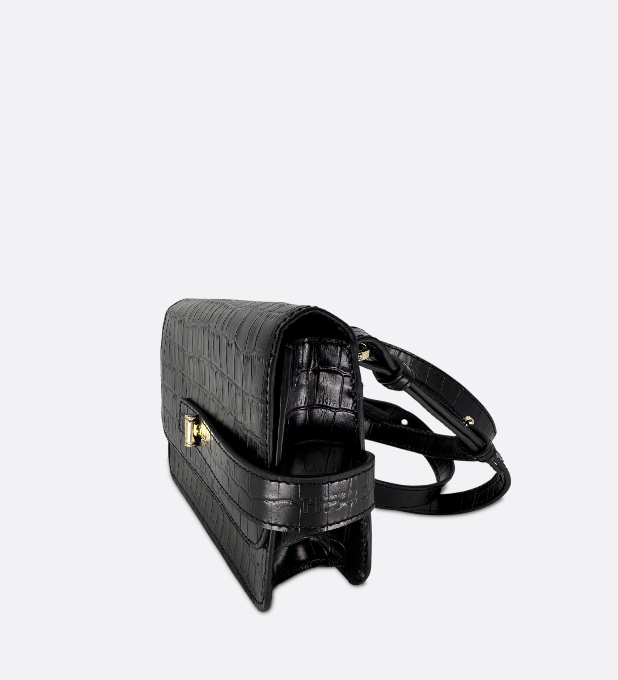Petit Lalou, cuir croco noir, THYRS