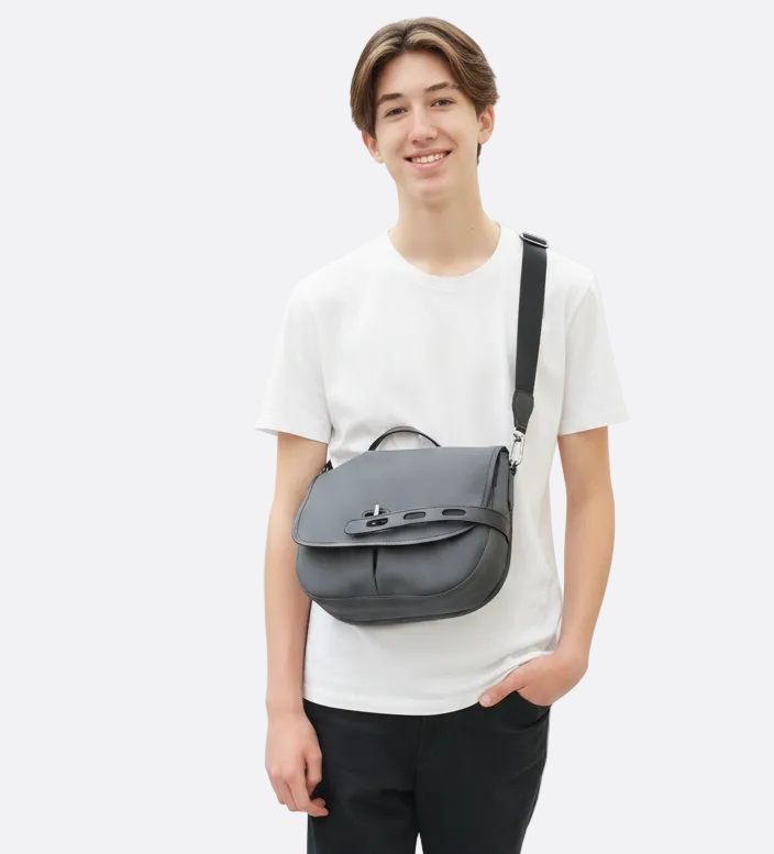 Umhängetasche aus doppeltem Twill | M