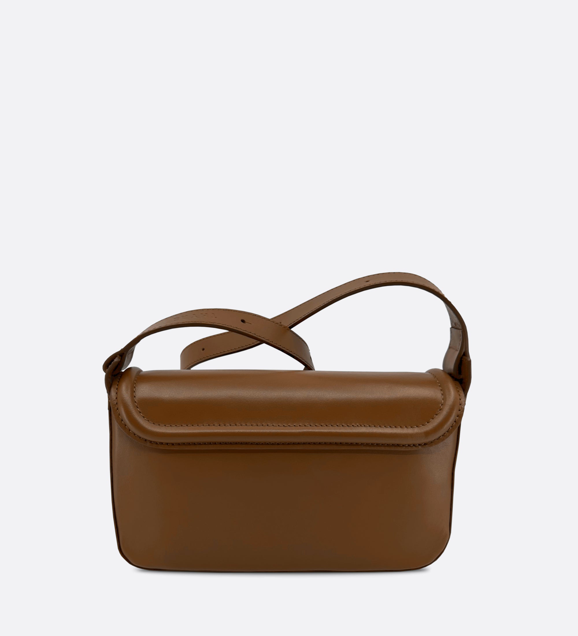 Sac Nine baguette cuir lisse caramel, THYRS